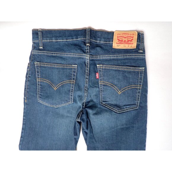 Levis 502 Jeans 28 x 28 Regular Taper Boys‎ 16 classic Denim - Picture 4 of 5